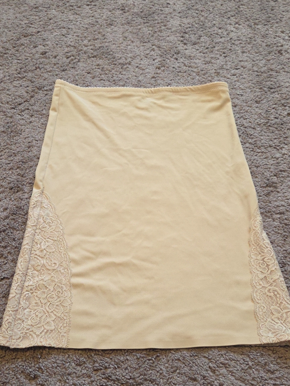 IZOD Tan Beige Nylon Spandex Tummy Control Half Slip Lace Accent Size Medium - Picture 7 of 7
